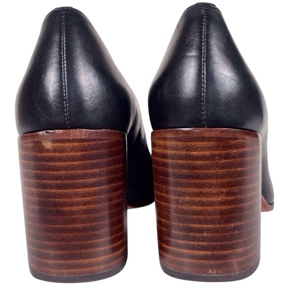 PATRICIA NASH Anita Block Heel Pumps Size 7 Leather Black Classic Work Shoes - Picture 4 of 16